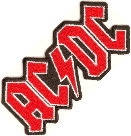 AC/DC Aufnäher Bügelbild Aufbügler Iron on Patches Applikation Biker Kreuz Chopper