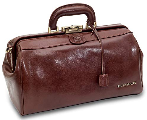 ELITE BAGS - CLASSY Deluxe Arzttasche | braun | kompakt in traditionellem Design | abschließbar | übersichtlich