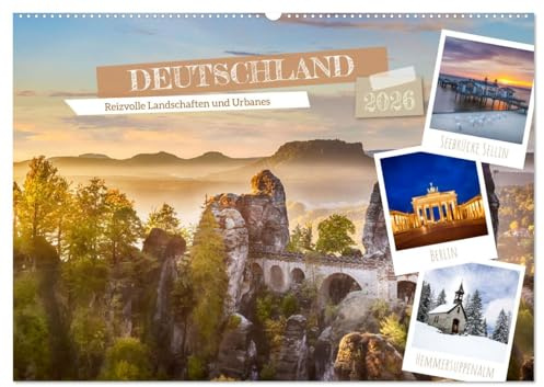 DEUTSCHLAND Reizvolle Landschaften und Urbanes (Wandkalender 2026 DIN A2 quer), CALVENDO Monatskalender: Impressionen quer durch das Land (CALVENDO Orte)