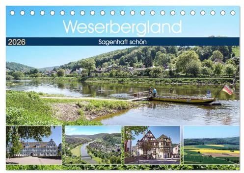 Weserbergland - sagenhaft schön (Tischkalender 2026 DIN A5 quer), CALVENDO Monatskalender: Sagenhaft schönes Weserbergland (CALVENDO Orte)