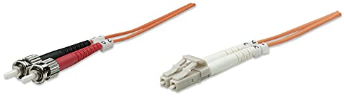 Intellinet IC Intracom Manhattan LWL Patchkabel 50µ Adapterkabel Duplex ST/Stecker - LC/Stecker 1.0 m Zipcord