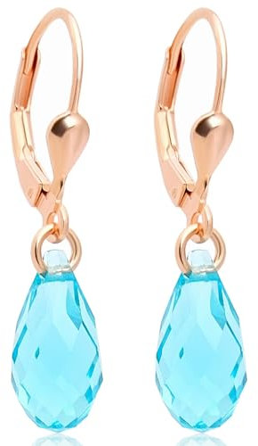 Ohrringe Rosegold Türkis Markenkristalle 925 Silber NOBEL SCHMUCK