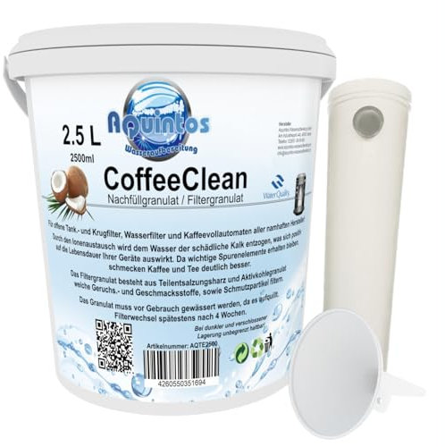 Nachfüllset Wasserfilter passend für DeLonghi Kaffeevollautomaten mit der DLS C002 / DLSY002 / SER3017 Filterpatrone 2.5 Liter Nachfüllset