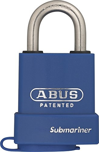 ABUS Submariner 83WPIB/53 padlock - weatherproof - with rustproof hardened stainless steel shackle - with plastic coating - ABUS security level 8 - blue
