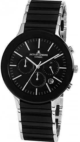 Jacques Lemans Herren Analog Quarz Uhr mit Edelstahl Armband 1-1854A