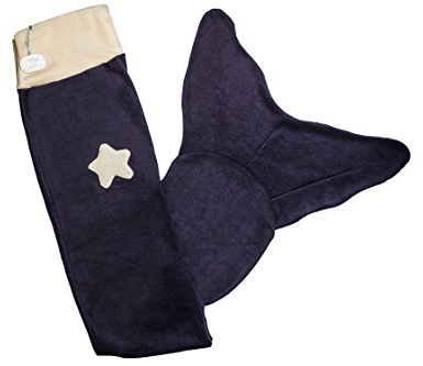 Ringelsuse - Decke, Kuscheldecke, Meerjungfrau, Fleecedecke, Damen, Frauen, sehr kuschelig, 58 x 176 cm aus Fairtrade Herstellung blau beige