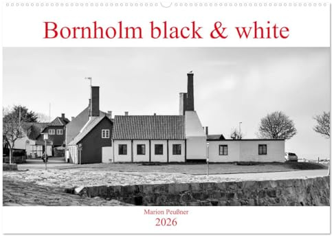 Bornholm black & white (Wandkalender 2026 DIN A2 quer), CALVENDO Monatskalender: Impressionen von der wunderschönen Insel Bornholm in schwarz-weiß. (CALVENDO Orte)