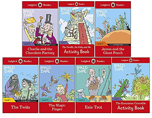 Ladybird Readers Roald Dahl Serie 7 Bücherset Level 1–4 Sammlung (Twits, James und der Riesenpfirsich, Charlie und die Schokoladenfabrik, Magic Finger & MEHR!)