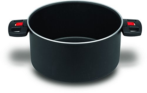 BALLARINI Click & Cook Kochtopf aus Aluminium mit Keravis-Antihaftbeschichtung und einklappbaren Griffen, 24 cm, 5,5 L, Schwarz