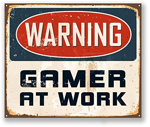 2 x Warning Gamer at Work Sticker Car Bike Bike Laptop Console Computer #4184 (10cm Wide x 8.5cm Tall)