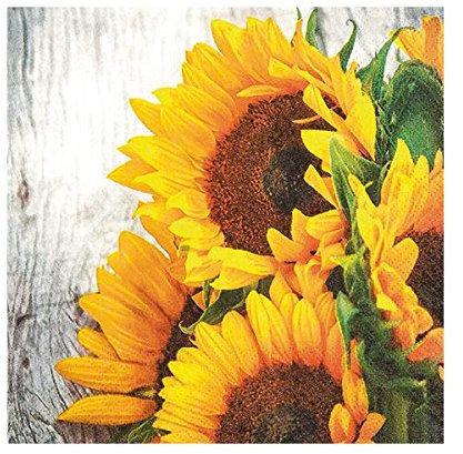Home Fashion 20er Pack Servietten Sonnenblumen gelb 33x33cm Papier