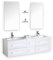 Mueble de baño. Conjunto de 150 cm, doble lavabo, grifos incluidos, modelo White Rome