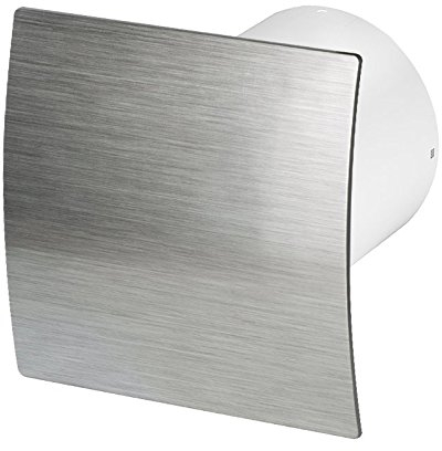 Awenta Badlüfter Wand-Ventilator Ø 100 mit Nachlauf, Kugellager Silent Escudo - Line System+ (silber gebürstet)