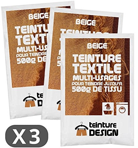 Set aus 3 Textilfarben - Beige - Universal Textilfarbe für Kleidung und natürliche Stoffe