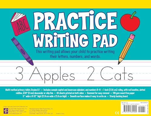 Practice Writing Pad - Primary tablet great for grades Kindergarten and up. (40 Sheets)
