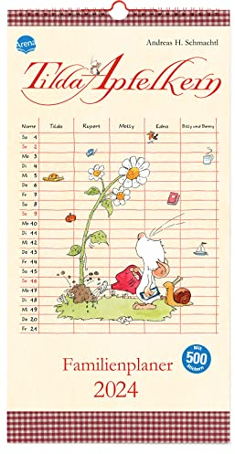 Tilda Apfelkern. Familienplaner 2024: Kalender für die ganze Familie, mit 500 Stickern