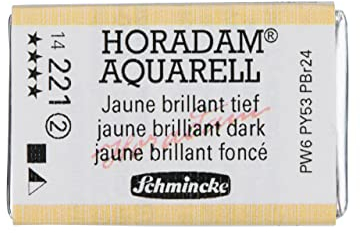 Schmincke – HORADAM® AQUARELL - feinste Künstler-Aquarellfarben, 210 Jaune brillant tief, 14 210 043, 1/1 Näpfchen