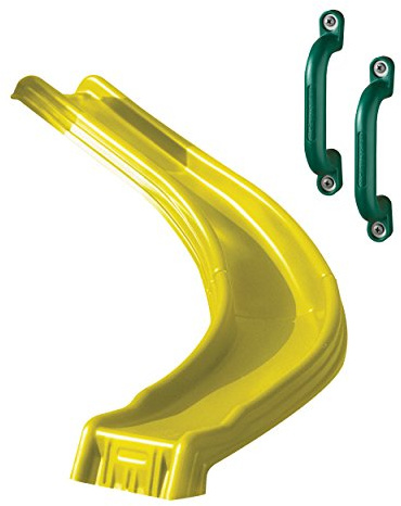 Swing-N-Slide WS 8339 Side Winder Curved Plastic Slide for 4' Decks with Safety Handles, Yellow