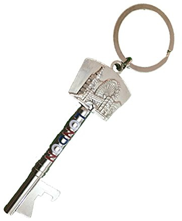 2 x Key Shaped Key Ring London Souvenir Key Chain Bottle Opener Big Ben London Bridge London Eye by HOMELABADOR