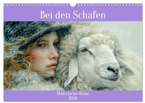 Bei den Schafen - Malerische Reise (Wandkalender 2026 DIN A3 quer), CALVENDO Monatskalender: Alleine mit den Schafen und der Natur (CALVENDO Tiere)