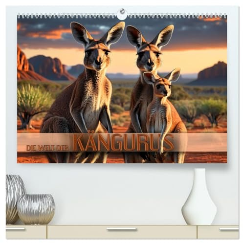 Die Welt der Kängurus (hochwertiger Premium Wandkalender 2026 DIN A2 quer), Kunstdruck in Hochglanz: Herzerwärmenden Bilder niedlicher Beuteltiere im australischen Outback (CALVENDO Tiere)