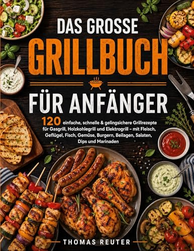 Das große Grillbuch für Anfänger: 120 einfache, schnelle & gelingsichere Grillrezepte für Gasgrill, Holzkohlegrill und Elektrogrill - mit Fleisch, ... Beilagen, Salaten, Dips und Marinaden
