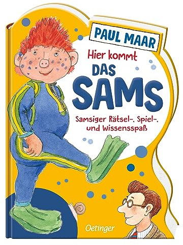 Hier kommt das Sams: Samsiger Rätsel-, Spiel- und Wissensspaß. Formgestanztes Buch mit den lustigsten Sprüchen, Reimen und Rätseln vom Sams