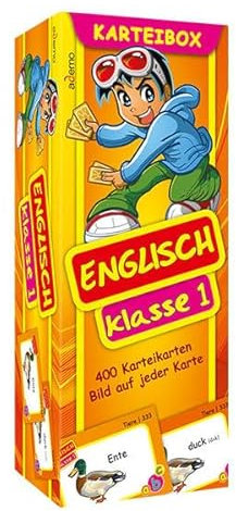 Karteibox Englisch Klasse 1: mit farbigen Karteikarten