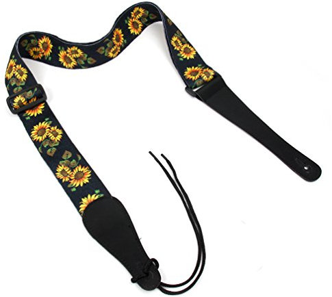 Bray Universal Flower Guitar Strap With Reinforced Ends - Perfect For Any Acoustic, Electric, Bass And Classical Guitar