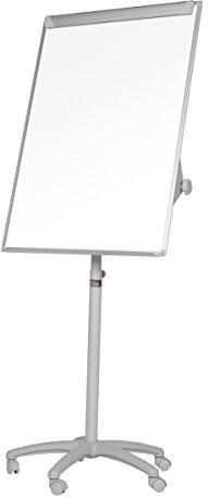Bi-Office Classic Mobile Magnetic Flipchart Easel, Dry-Wipe Lacquered Steel Surface, Black and Grey Aluminium Frame, 700 x 1000 mm