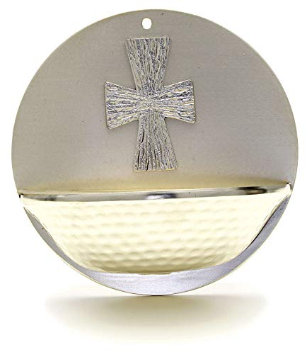 Holyart Acquasantiera Tonda Ottone Argentato