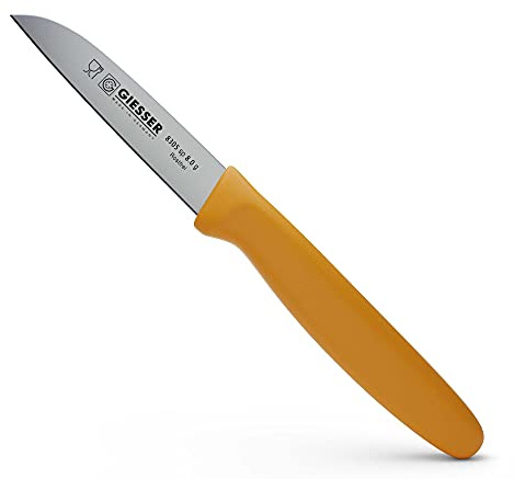 Giesser seit 1776 - Made in Germany - Gemüsemesser orange, Klinge 8 cm, rutschfest, kleines Küchenmesser spülmaschinenfest, rostfrei