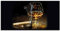 ARTland Wanddeko Glasbilder Wandbild Glas Bild einteilig 100x50 cm Querformat Gentleman Lounge Zigarre Cognac Bar Whiskey Vintage Retro T5PU