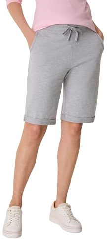 Hanes - Pantalones cortos para mujer, bermudas de rizo francés con bolsillo y forro polar de punto, bermudas para mujer, 28 cm, Acero ligero, M