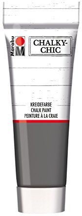 Marabu 02610050174 - Chalky Chic schiefer 100 ml, super deckende, matte Kreidefarbe auf Wasserbasis, cremig, zum Rollen, Streichen und Tupfen auf Holz, Metall und Kunststoff, Used Look Effekt