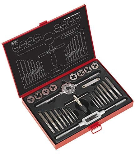Sealey Ak3028bsw Tap & Die Set 28PC Split Dies Imperial BSW