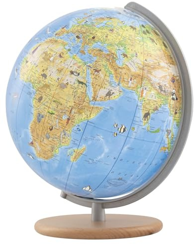 Kinderglobus COLUMBUS Unsere Erde Ø 26 cm: Kinderglobus Ø 26 cm, handkaschiert, beleuchtet, OID kompatibel.