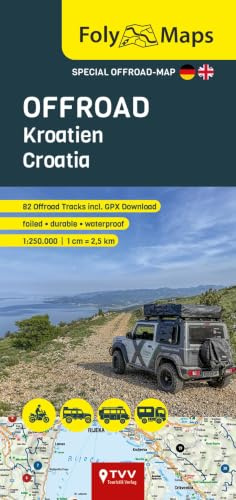 FolyMaps OFFROAD Kroatien 1:250 000: Spezialkarte mit 82 Offroad Pisten