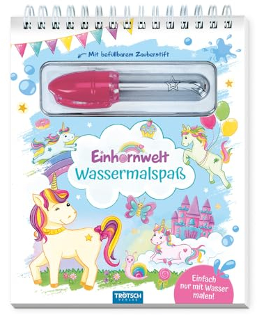 Trötsch Wassermalspaß mit Zauberstift Einhornwelt: Malblock mit nachfüllbarem Wassermalstift (Einhornwelt: Alles rund ums Einhorn)