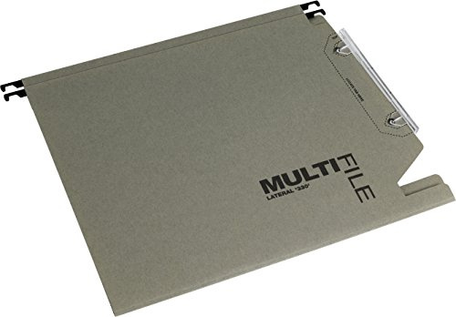 Rexel 330 Lateral Hanging Files with Tabs and Inserts, 15 mm V-base, 100 Percent Recycled Manilla, Green, Multifile , Pack of 50, 78080