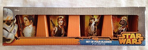 Star Wars 4 Shot Glasses 2 Oz Glasses