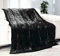Mikroflausch Kuscheldecke, Tagesdecke, Heim-und Schlafdecke „Seiden-Feeling“ 150x200 cm, Farbe: schwarz-anthrazit
