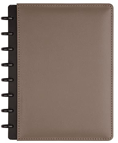 TUL Custom Note-Taking System Discbound Notizbuch, Junior-Größe, Ledereinband, Grau
