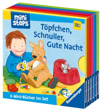 ministeps Mein erster Bücher-Würfel: Töpfchen, Schnuller, Gute Nacht (Bücher-Set) - ab 18 Monate