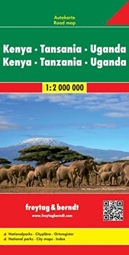 Kenya / Tanzania / Uganda f&b (r ) 1/2M: Wegenkaart 1:2 000 000