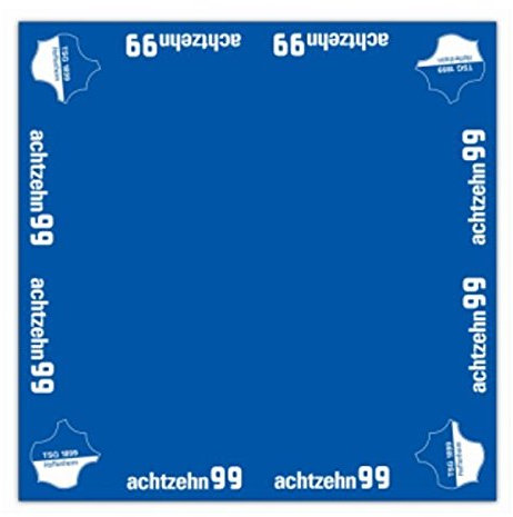 Ballkultur TSG 1899 Hoffenheim Quadratische Tischdecke (3er-Set) im Blau mit Airlaid Material, Größe 80 x 80 cm, für Gaststätten, Fanbars oder private Partys