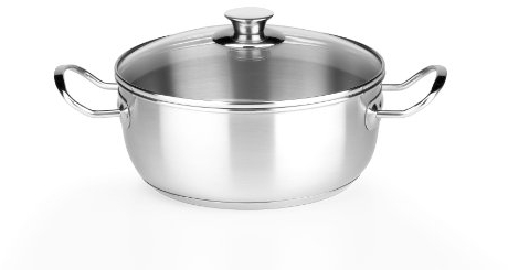 MONIX Chef Cacerola de 24 cm con tapa de cristal