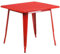 Flash Furniture Felix Tisch für Innen- und Außenbereich, 80 cm, quadratisch, Rot