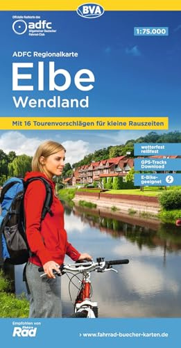 BVA ADFC Regionalkarte Elbe Wendland 1:75.000: mit Tagestourenvorschlägen, reiß- und wetterfest, E-Bike-geeignet, GPS-Tracks Download,