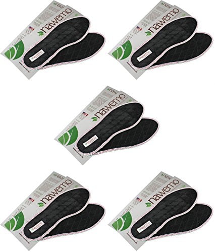 Nawemo Zimtsohlen, geruchsbindende Zimteinlegesohlen gegen Schweißfüße, Fußgeruch, Fußpilz und Nagelpilz, Einlegesohlen samt (5er Pack/5 Paar), Größe 39 EU